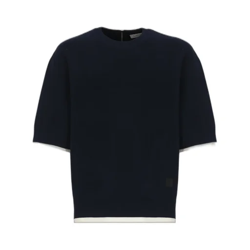 Lanvin Contrasting-Trim Zip Detailed T-Shirt