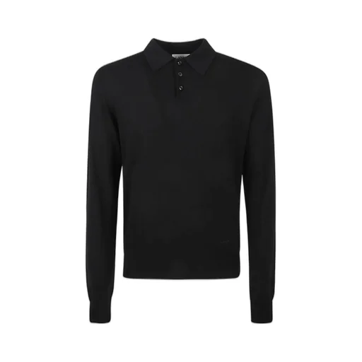 Lanvin Long-Sleeved Ribbed Polo Shirt