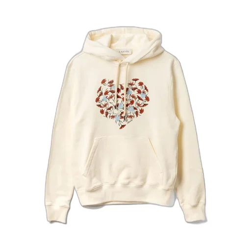 Lanvin Floral-Print Drawstring Hoodie