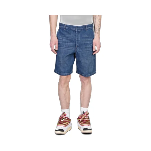 Lanvin Logo Patch Denim Shorts