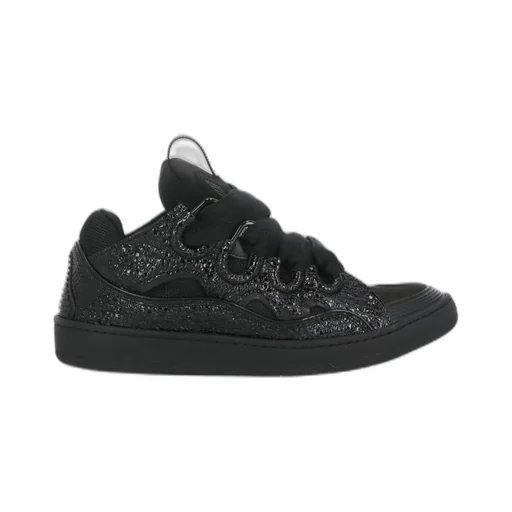 Lanvin Curb Grain Lace-Up Sneakers