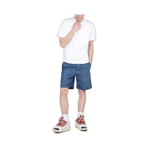 Lanvin Logo Patch Denim Shorts