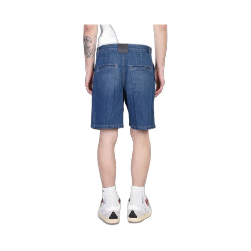 Lanvin Logo Patch Denim Shorts