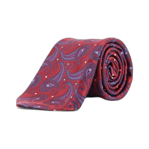 Kiton Paisley Pattern Logo Tag Tie