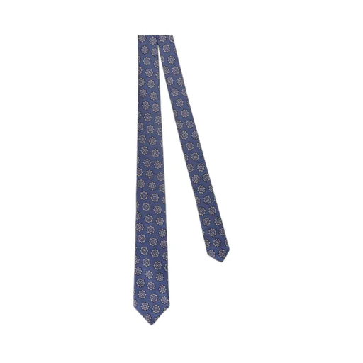 Kiton All Over Embroidered Logo Tag Tie