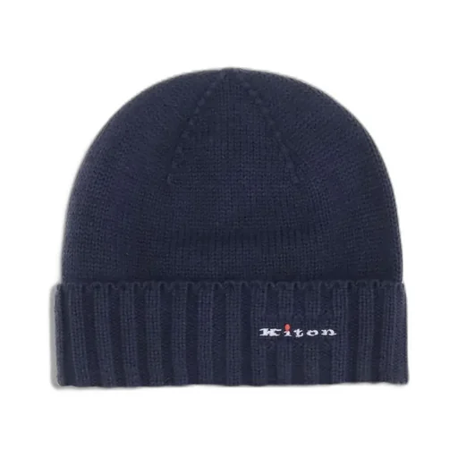 Kiton Logo Embroidered Ribbed-Knit Beanie
