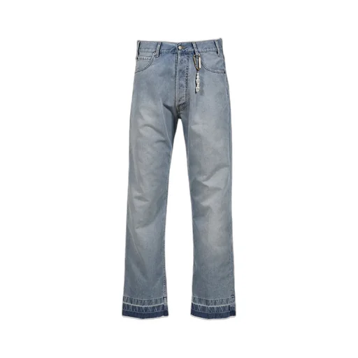 Edi - Nylon Infused Creased Straight-Leg Denim / Miami Light