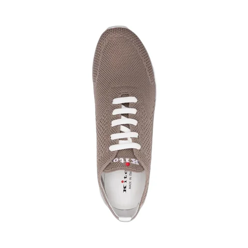 Kiton Almond-Toe Lace-Up Knit Sneakers