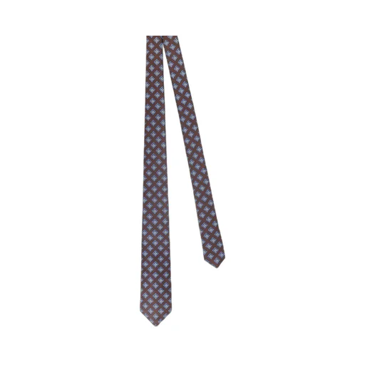 Kiton All Over Pattern Logo Tag Tie