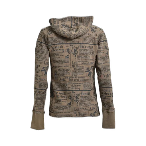 Skull Wash Waffle Zip Up Hoode / Brw