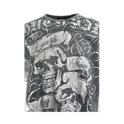 Skull Wash Ls Tee / Black