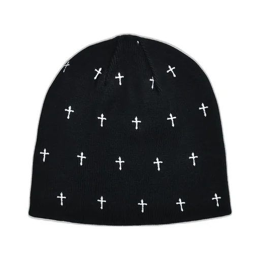 Allover Cross Beanie V2 / Blk