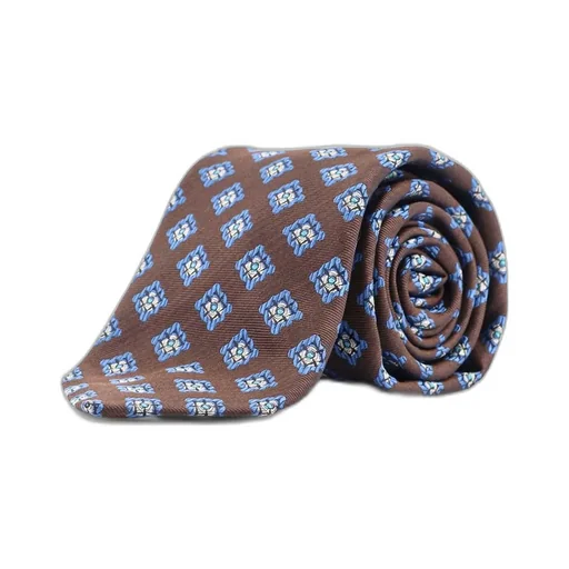 Kiton All Over Pattern Logo Tag Tie