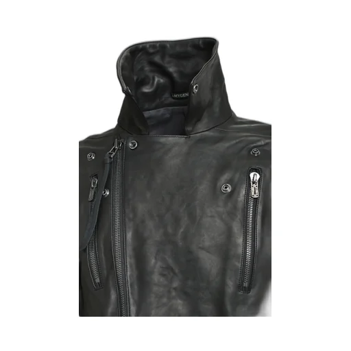 Horse Leather Cropped W Riders Jacket / Blk