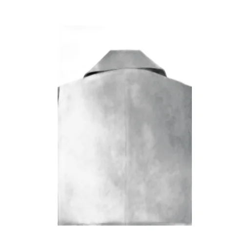 Faux Leather Double Breasted Coat / Gry