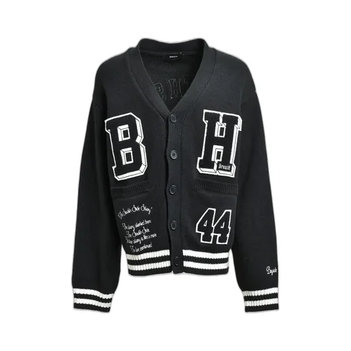 Bh Patch Knit Cardigan / Black