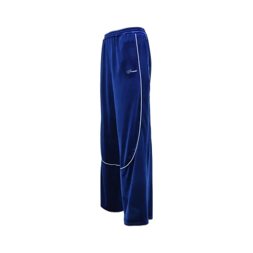 Script Logo Piping Velor Track Pants / Blu