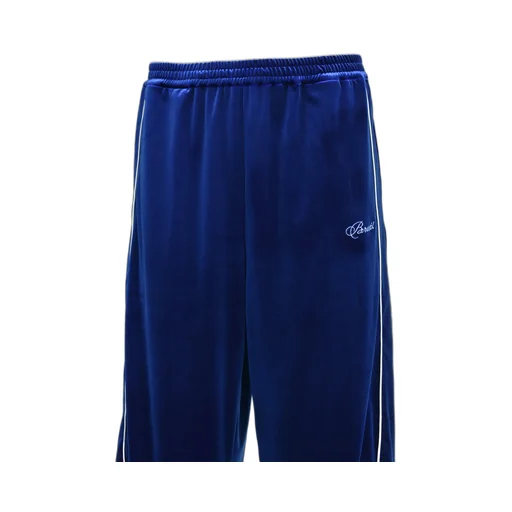 Script Logo Piping Velor Track Pants / Blu