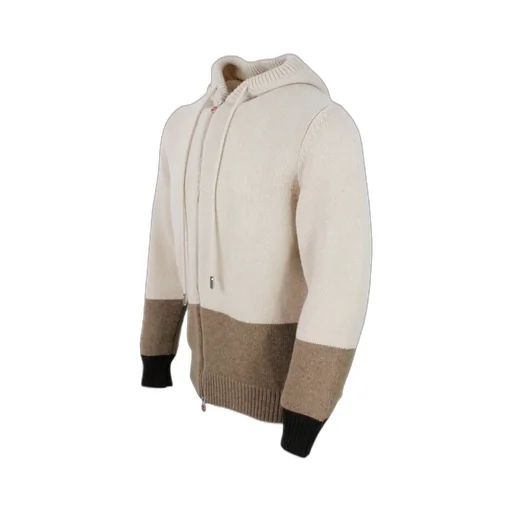 Kiton Zip-Up Hooded Cardigan