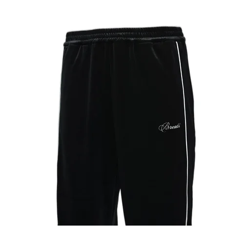 Script Logo Piping Velor Track Pants / Blk