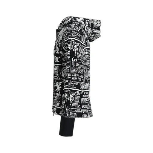 Skull Wash Waffle Zip Up Hoode / Blk
