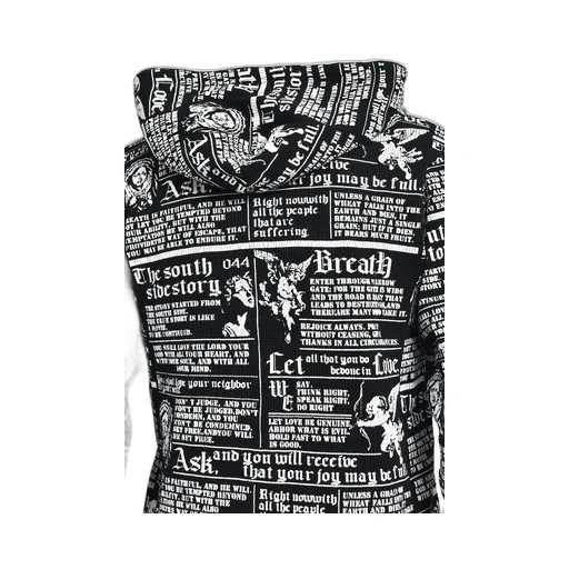 Skull Wash Waffle Zip Up Hoode / Blk
