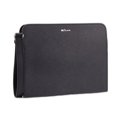 Kiton Logo Plaque Zipped Clutch Bag