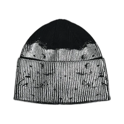 Foil Print Knit Cap / Black
