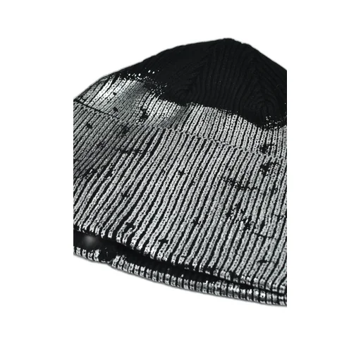 Foil Print Knit Cap / Black