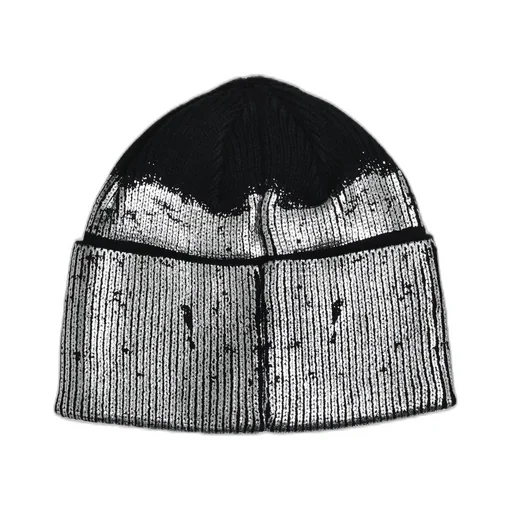 Foil Print Knit Cap / Black