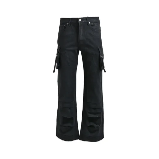 Coating Double Knee Flare Denim / Blk