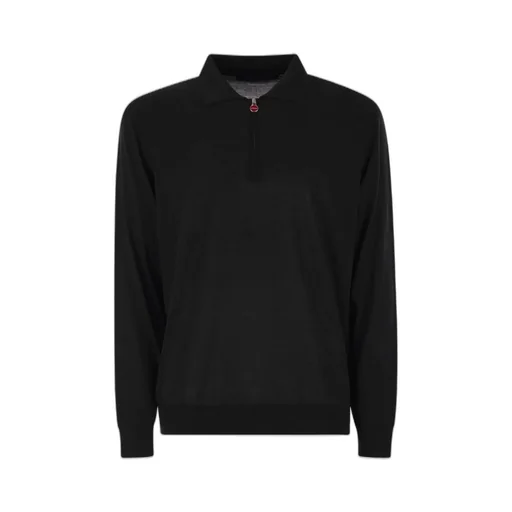 Kiton Long Sleeved Zipped Knitted Polo Shirt