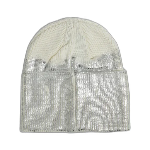 Foil Print Knit Cap / Wht