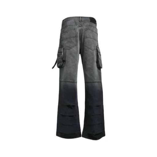 Bleach Double Knee Flare Denim / Blk