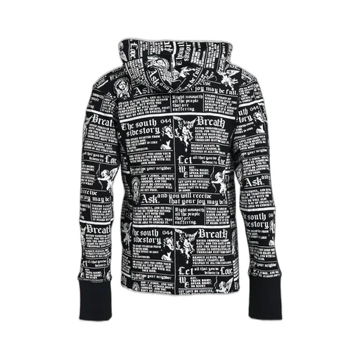 Skull Wash Waffle Zip Up Hoode / Blk