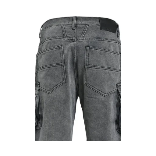 Bleach Double Knee Flare Denim / Blk