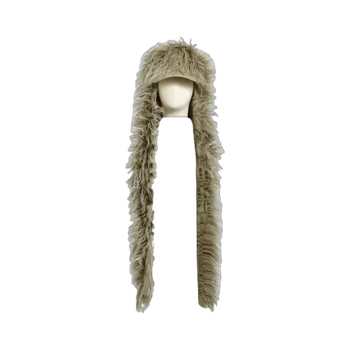 Hairy Fur Scarf Cap / Bei