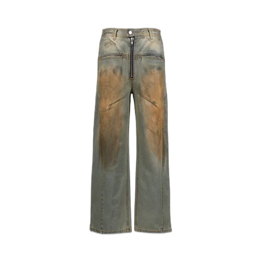 Front Zip Baggy Denim V2 / Dirty Washed Blu