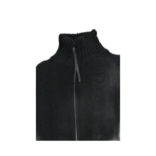 Damage Stripe Knit Cropped Jacket / Blk
