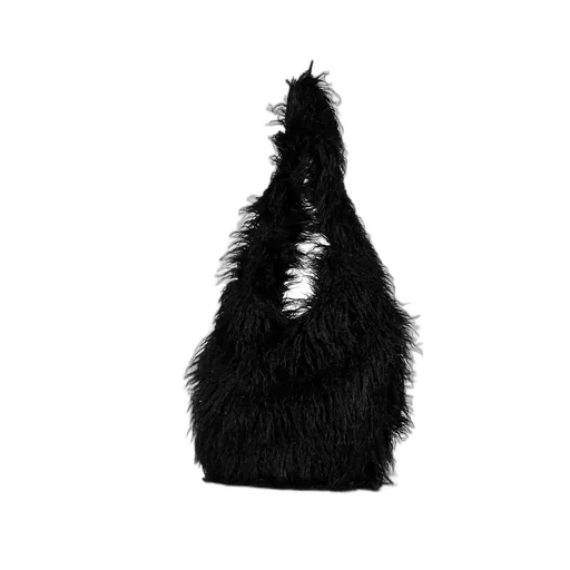 Hairy Fur Shoulder Bag / Black