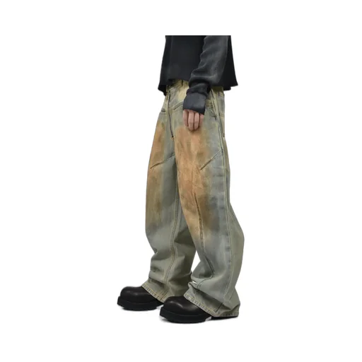 Front Zip Baggy Denim V2 / Dirty Washed Blu