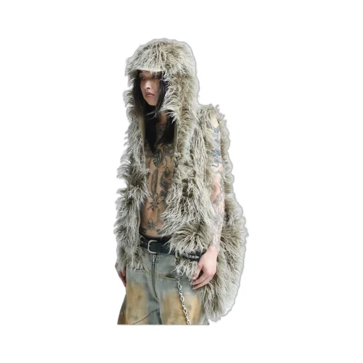 Hairy Fur Scarf Cap / Bei