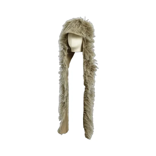 Hairy Fur Scarf Cap / Bei
