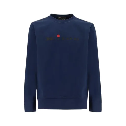 Kiton Logo Printed Crewneck Sweatshirt