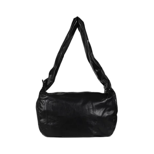 Faux Leather Wave Bag / Black