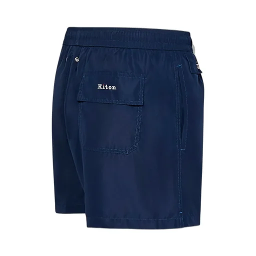 Kiton Logo-Embroidered Drawstring Swim Shorts