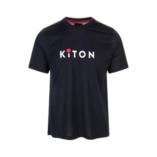 Kiton Logo Embroidered Crewneck T-Shirt
