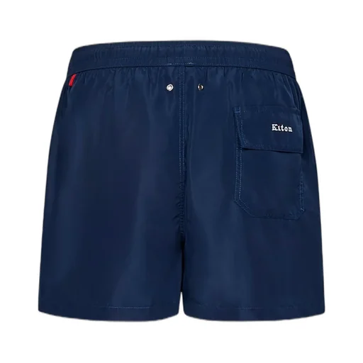 Kiton Logo-Embroidered Drawstring Swim Shorts