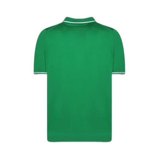 Kiton Striped-Edge Knitted Polo Shirt