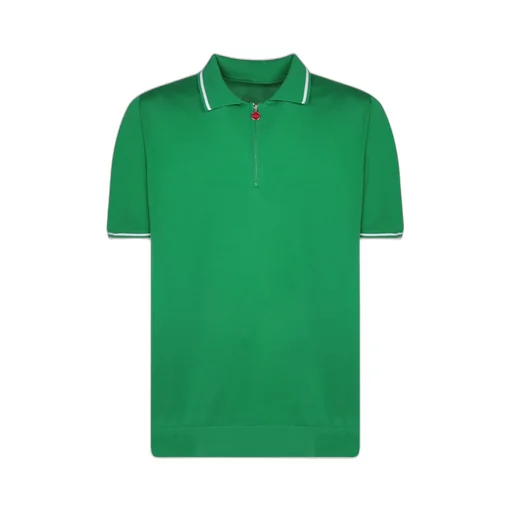 Kiton Striped-Edge Knitted Polo Shirt